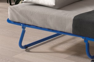 Lit pliable 'Safari' 80x190 cm métal bleu