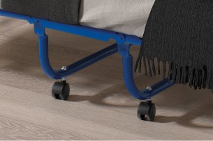 Lit pliable 'Safari' 80x190 cm métal bleu