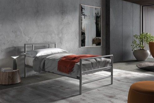 Lit 'Sandro' 90x200 avec sommier Gris
