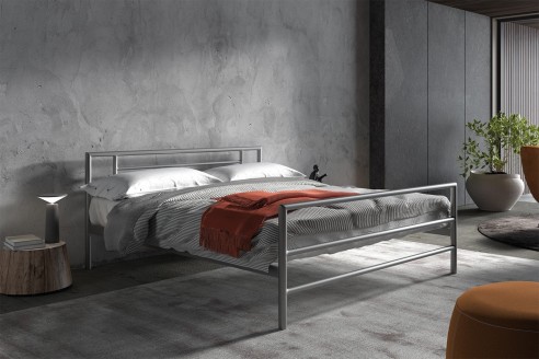 Lit 'Sandro' 160x200 avec sommier Gris