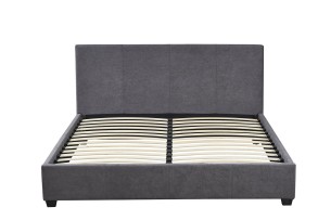 Lit 'Roma' 140x200 avec sommier Tissu Gris