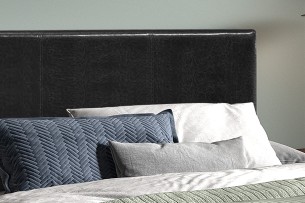 Lit 'Roma' 160x200 avec sommier PU Noir