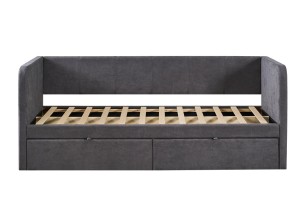 Lit 'Parma' 90x200 avec sommier Tissues Gris