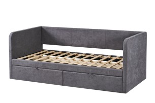 Lit 'Parma' 90x200 avec sommier Tissues Gris