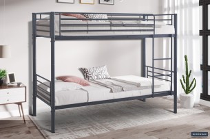 Lit superposé 'Sammy' 90x200 Divisible Métal Gris foncé