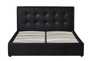 Lit Coffre 'Porto' 160x200 avec sommier PU Noir