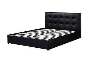 Lit Coffre 'Porto' 160x200 avec sommier PU Noir