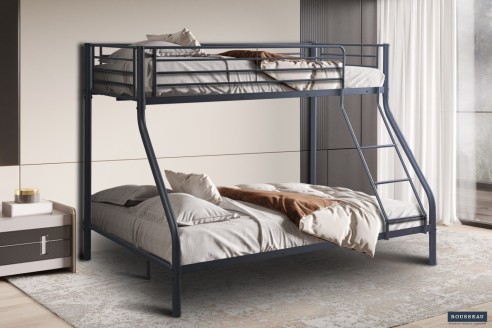 Lit superposé 'Trio' métal 140/90x200 Gris foncé