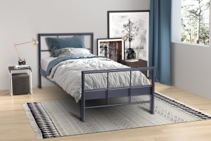 Lit 'Davy' 90x200 Métal Gris foncé