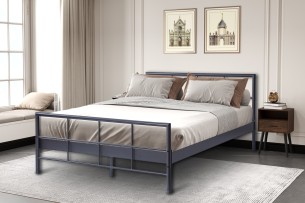 Lit 'Davy 160x200 Métal Gris foncé