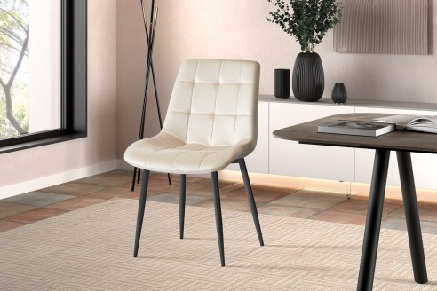 Chaise 'Juta' Velours Beige