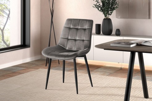 Chaise 'Juta' Velours Taupe