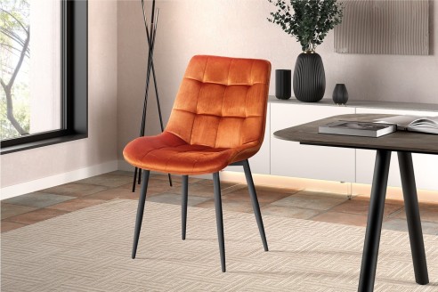 Chaise 'Juta' Velours Orange