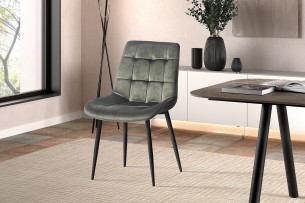 Chaise 'Juta' Velours Vert