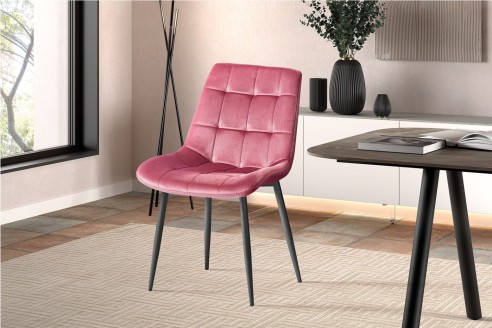 Chaise 'Juta' Velours Rose