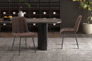 Set de 4 chaises 'Furas' PU Brun foncé