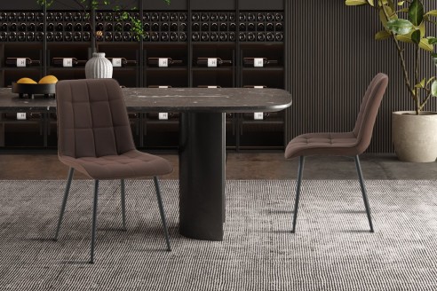 Set de 4 chaises 'Furas' PU Brun foncé