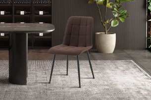 Set de 4 chaises 'Furas' PU Brun foncé