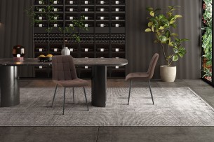 Set de 4 chaises 'Furas' PU Brun foncé