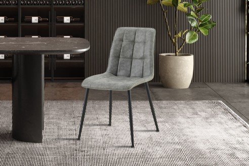 Set de 4 chaises 'Furas' Vintage PU Gris