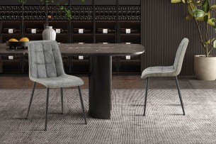 Set de 4 chaises 'Furas' Vintage PU Gris