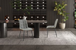 Set de 4 chaises 'Furas' Vintage PU Gris
