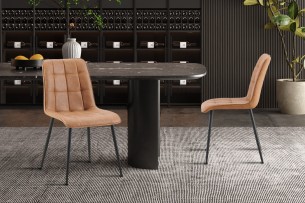 Set de 4 chaises 'Furas' Vintage PU Cognac