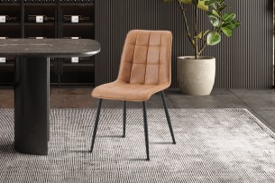 Set de 4 chaises 'Furas' Vintage PU Cognac