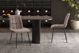 Set de 4 chaises 'Furas' Vintage PU Brun