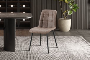 Set de 4 chaises 'Furas' Vintage PU Brun