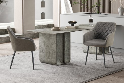 Chaise 'Peron' PU Micro fibre Gris