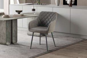 Chaise 'Peron' PU Micro fibre Gris