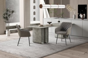 Chaise 'Peron' PU Micro fibre Gris