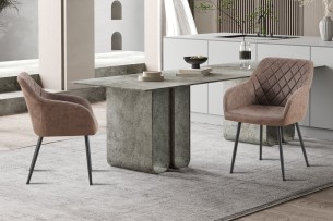 Chaise 'Peron' PU Micro fibre Brun