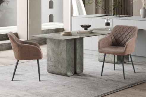 Chaise 'Peron' PU Micro fibre Brun