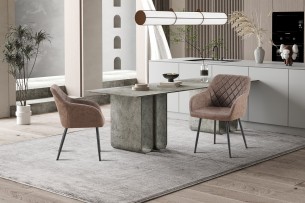Chaise 'Peron' PU Micro fibre Brun