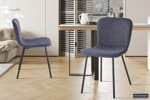 Chaise 'Susan' Bouclé Gris Foncé
