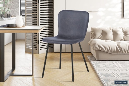 Chaise 'Susan' PU Gris foncé