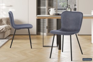Chaise 'Susan' PU Gris foncé