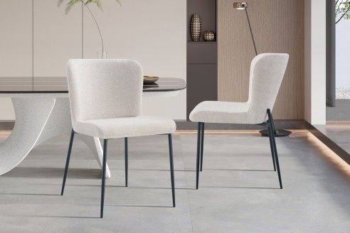 Chaise 'Lisa' Tissu Fabb Raven 24 Beige