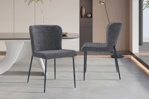 Chaise 'Lisa' Tissu Fabb Raven 13 Gris foncé
