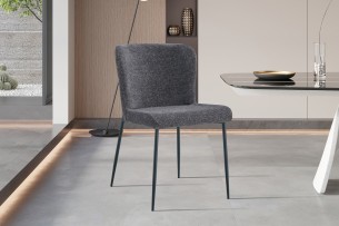 Chaise 'Lisa' Tissu Fabb Raven 13 Gris foncé