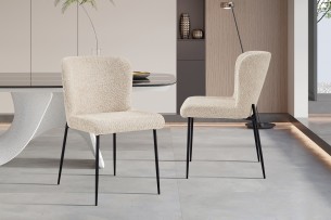 Chaise 'Lisa' Bouclé Beige