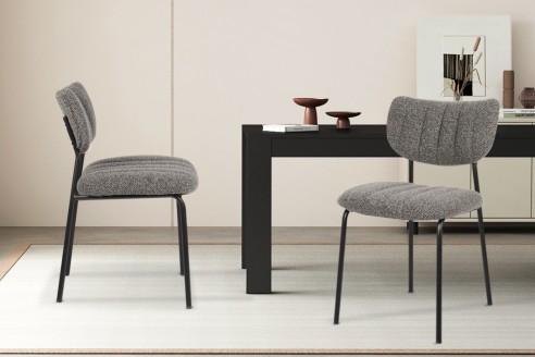 Chaise 'Antura' Tissu Ote Lisa 456 Gris foncé