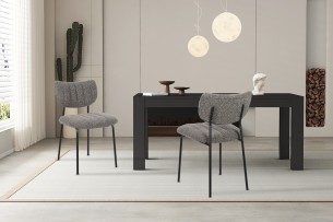 Chaise 'Antura' Tissu Ote Lisa 456 Gris foncé