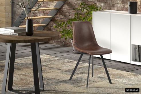 Chaise 'Oslo' PU Brun