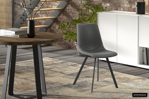 Chaise 'Oslo' PU Noir