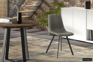 Chaise 'Oslo' PU Gris