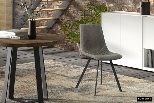 Chaise 'Oslo' PU Gris