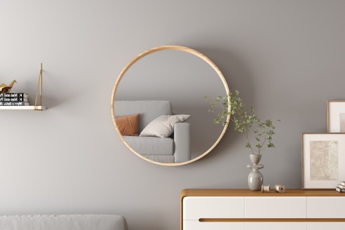 Miroir 'Ria' 80x80 Chêne vieilli